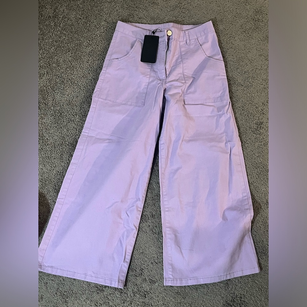 Lilac wide leg jeans